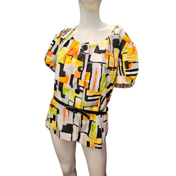 Isabella Vintage 80's Belted Short Sleeve Blazer Jacket Womens size 18 - Picture 3 of 8